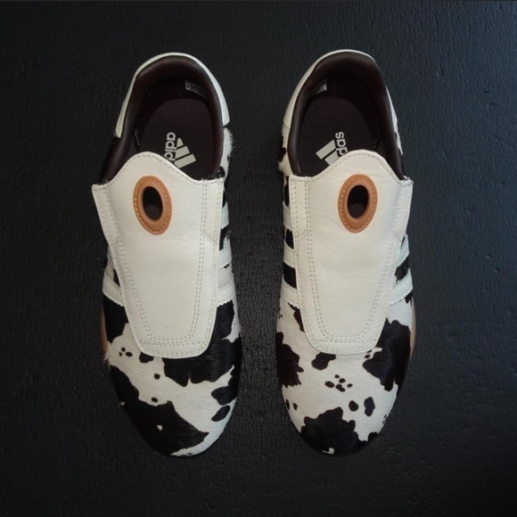 adidas Taekwondo Women's Cow Print Sneakers in Black and White - Picture 2 of 5